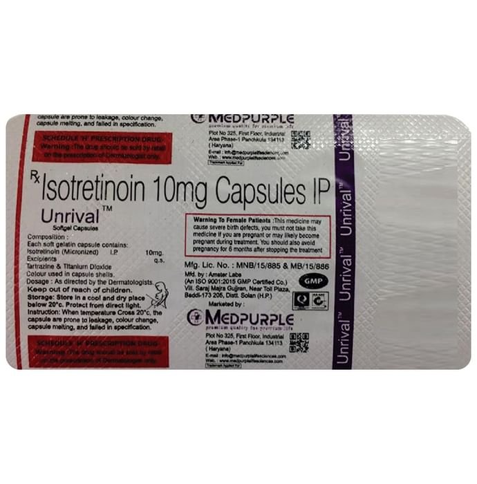 Unrival Softgel Capsule    Isotretinoin 10mg