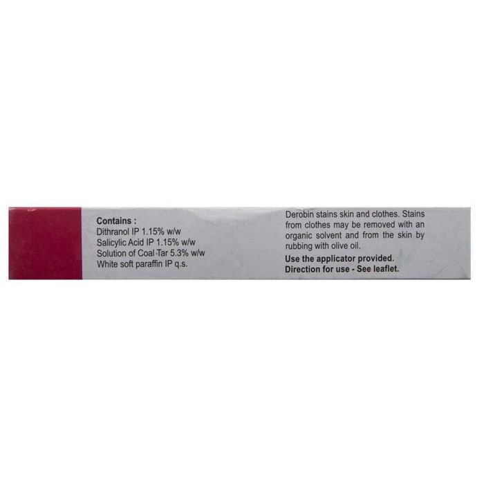 Derobin Ointment    Salicylic Acid 1.15% w/w + Dithranol 1.15% w/w + Coal Tar 5.3% w/w