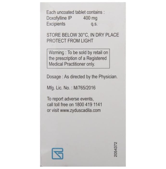 Doxolin 400mg Tablet    Doxofylline 400mg