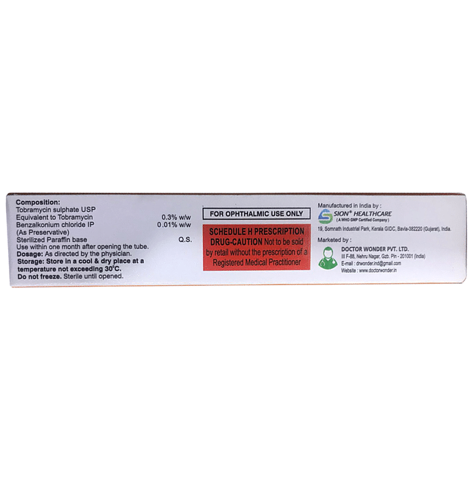 Tobizap Eye Ointment    Tobramycin 0.3% w/w