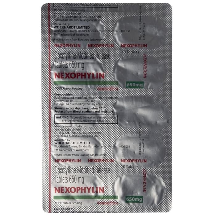 Nexophylin 650mg Tablet    Doxofylline 650mg
