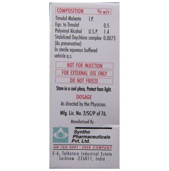 Timo-5 Eye Drop    Timolol 0.5% w/v