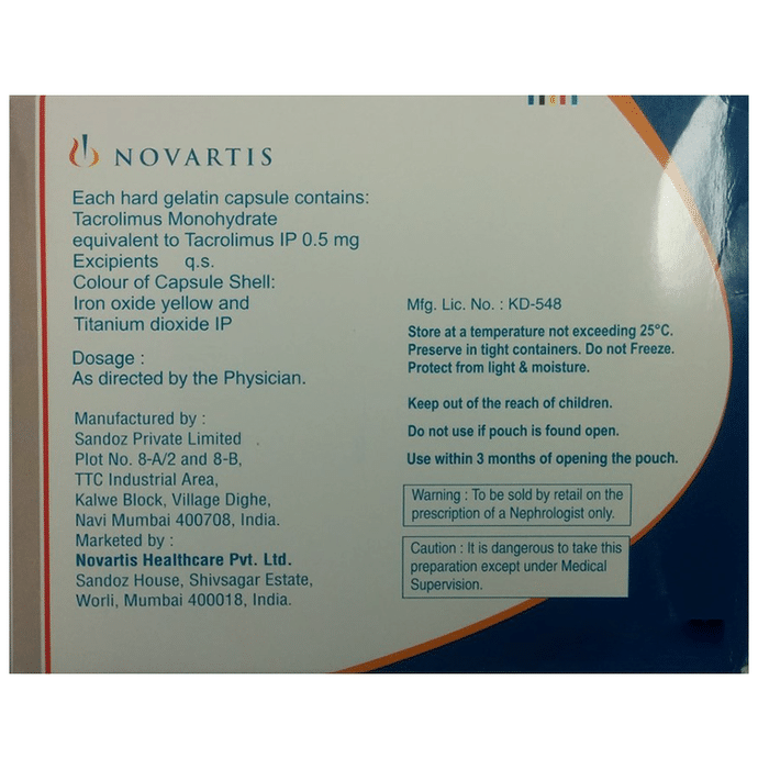 Tacsant 0.5mg Capsule    Tacrolimus 0.5mg