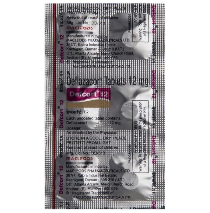 Defcort 12 Tablet    Deflazacort 12mg