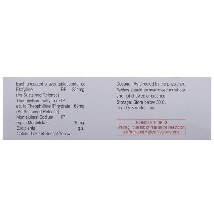 Deriphyllin M Tablet SR    Etofylline 231mg + Theophylline 69mg + Montelukast 10mg