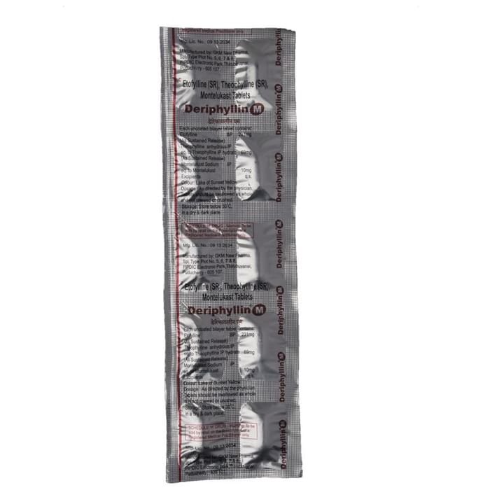 Deriphyllin M Tablet SR    Etofylline 231mg + Theophylline 69mg + Montelukast 10mg