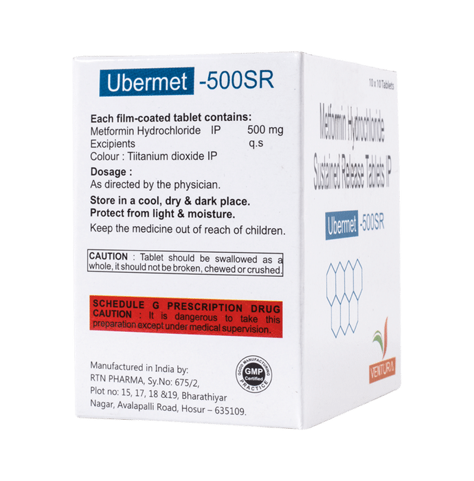 Ubermet 500SR Tabet    Metformin 500mg