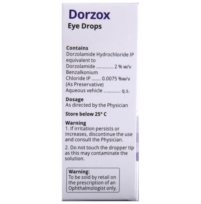 Dorzox Eye Drop    Dorzolamide 2% w/v