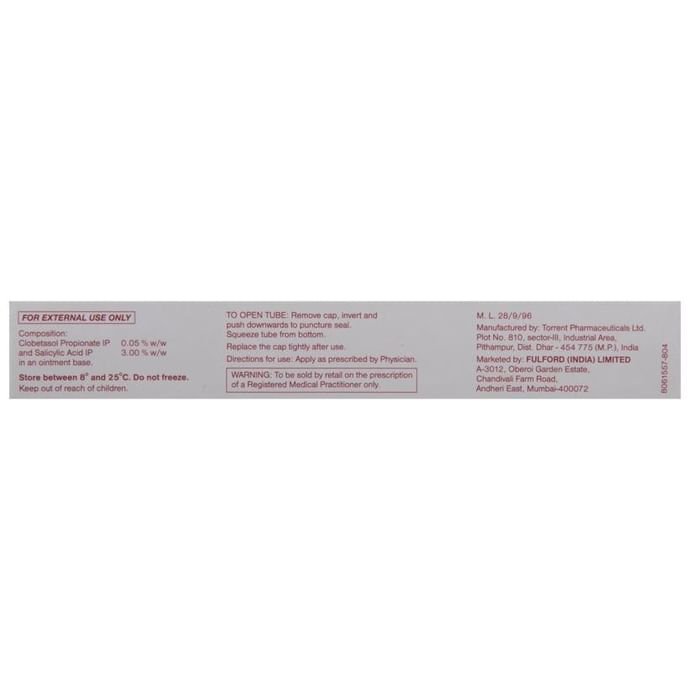 Dipsalic F Ointment    Clobetasol 0.05% w/w + Salicylic Acid 3% w/w