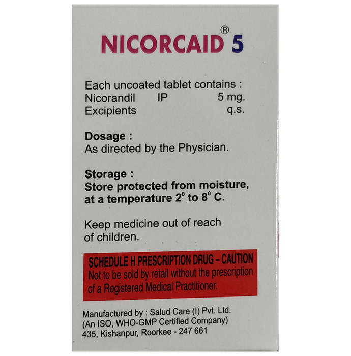 Nicorcaid 5 Tablet    Nicorandil 5mg