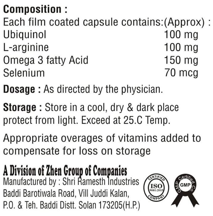 Ubiall-Plus Capsule    Coenzyme Q10 100mg + L-Arginine 100mg + Omega-3 fatty acid 150mg + Selenium 7