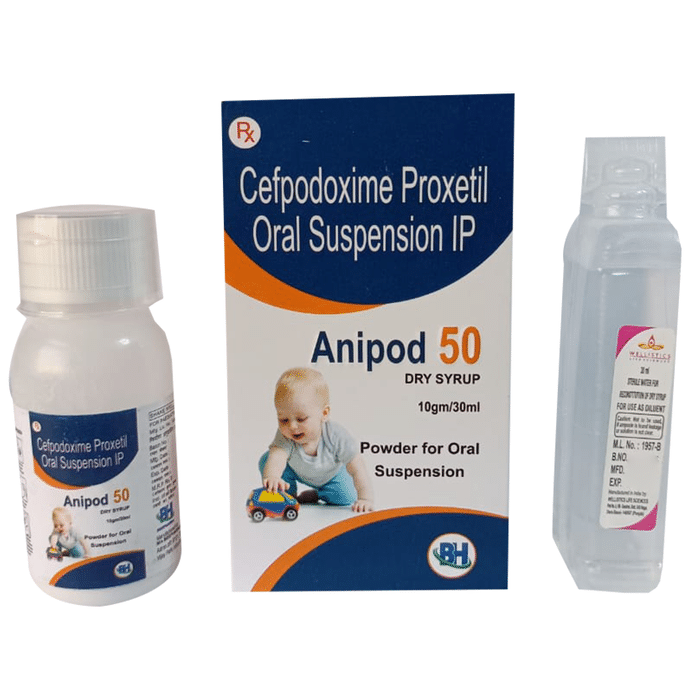 Anipod 50 Dry Syrup    Cefpodoxime Proxetil 50mg/5ml