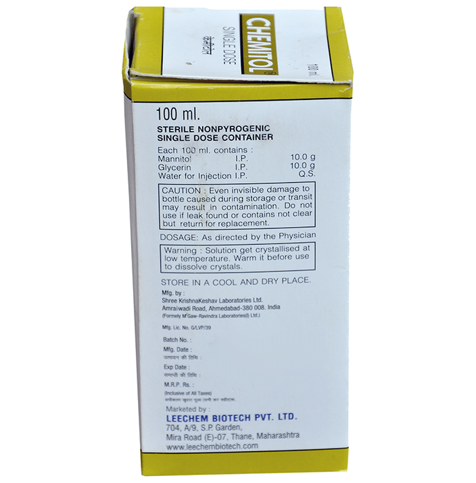 Chemitol Injection    Glycerin 10gm + Mannitol 10gm