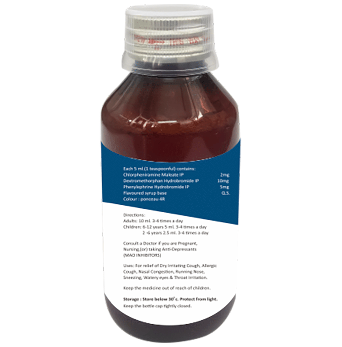 Respicool-D Syrup Strawberry    Phenylephrine 5mg/5ml + Chlorpheniramine Maleate 2mg/5ml + Dextromet