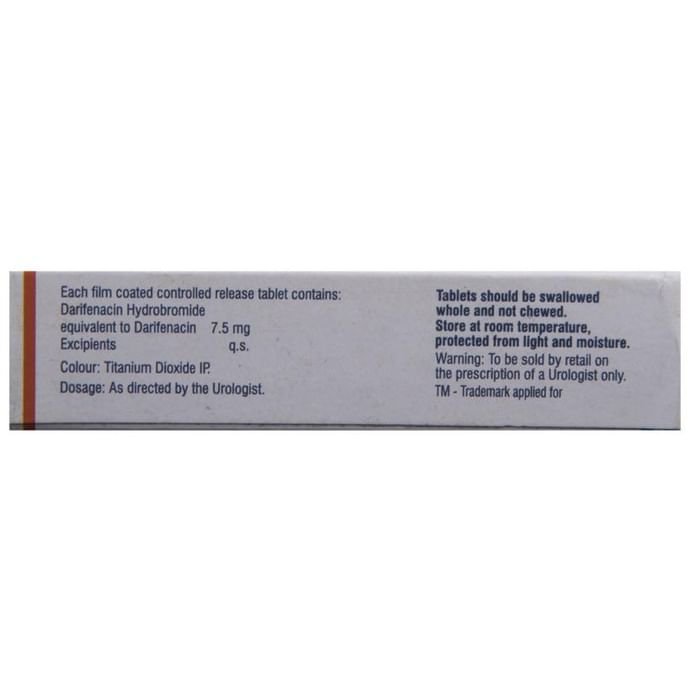 Dariten OD 7.5mg Tablet PR    Darifenacin 7.5mg