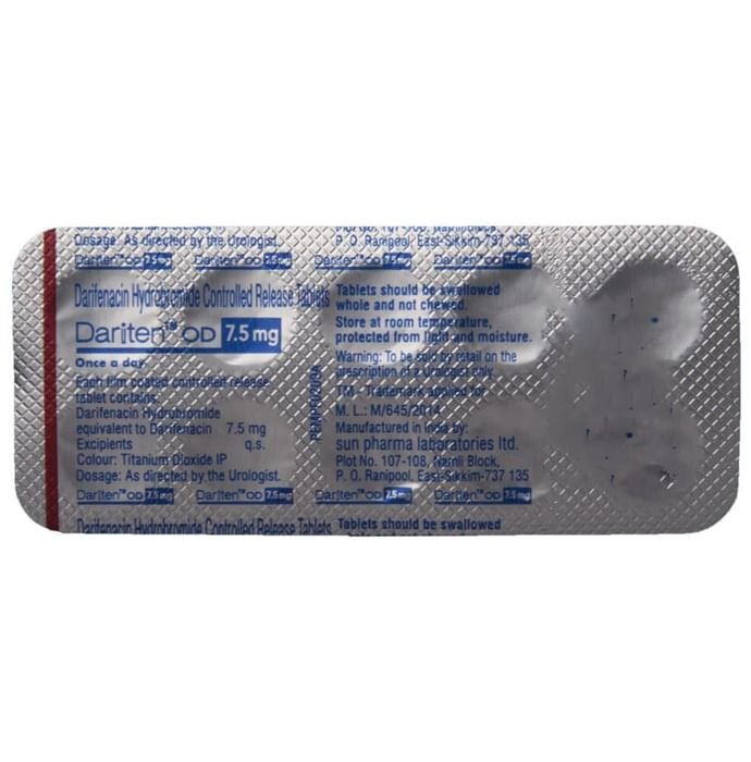 Dariten OD 7.5mg Tablet PR    Darifenacin 7.5mg