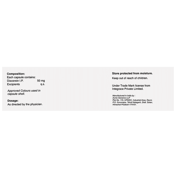 Dycerin Capsule    Diacerein 50mg