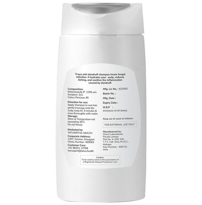 Traya Anti-Dandruff Shampoo with Ketoconazole and Aloe Vera    Ketoconazole 2% w/v