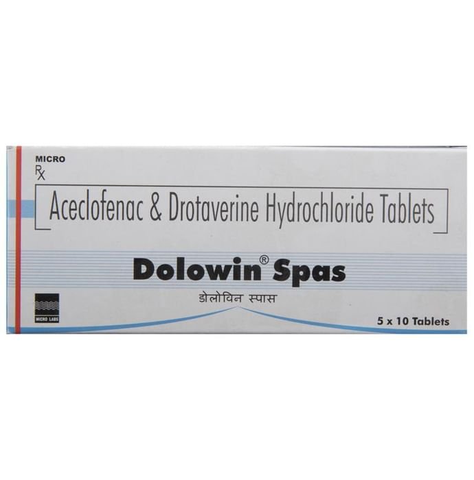Dolowin Spas Tablet    Drotaverine 80mg + Aceclofenac 100mg