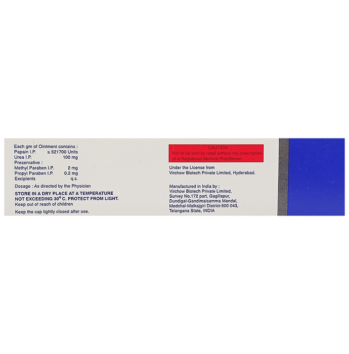 Debrifree Ointment    Papain 521700units + Urea 100mg