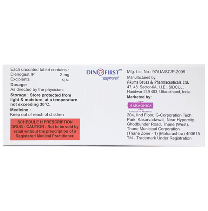 Dinofirst Tablet    Dienogest 2mg