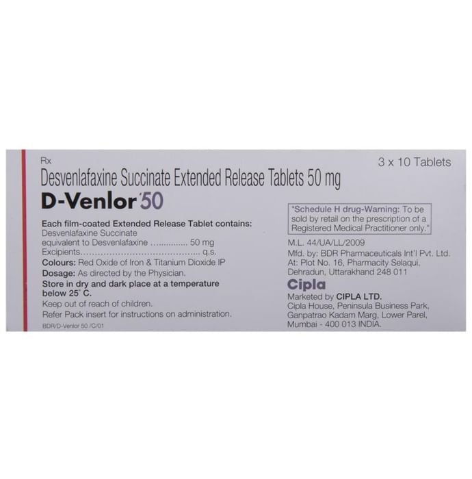D-Venlor 50 Tablet    Desvenlafaxine 50mg