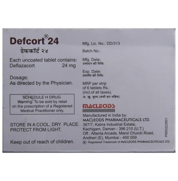 Defcort 24 Tablet    Deflazacort 24mg