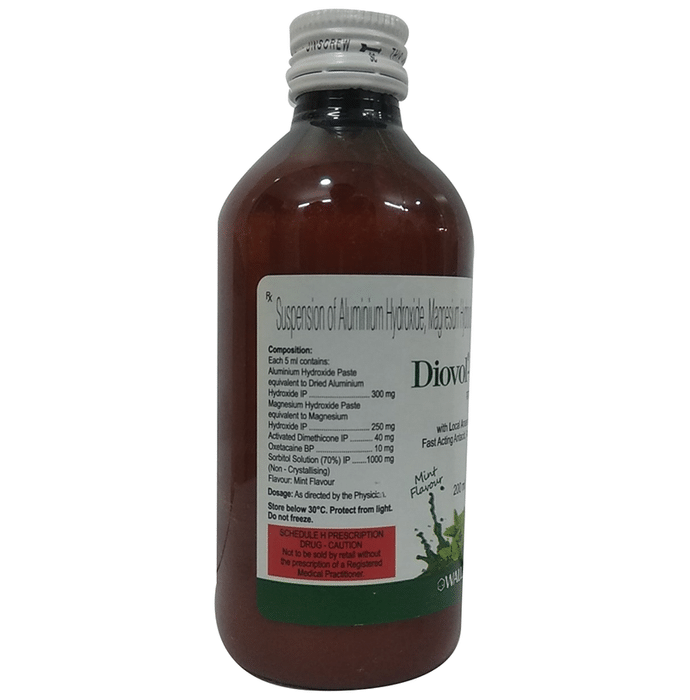 Diovol-LA Suspension Mint Sugar Free    Oxetacaine 10mg + Aluminium Hydroxide 300mg + Dimethicone 40