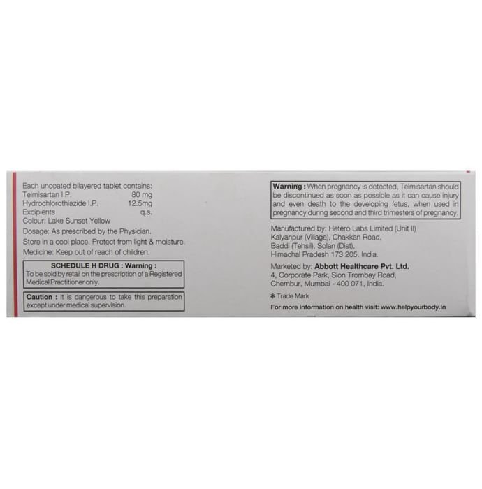Telpres H 80 Tablet    Telmisartan 80mg + Hydrochlorothiazide 12.5mg