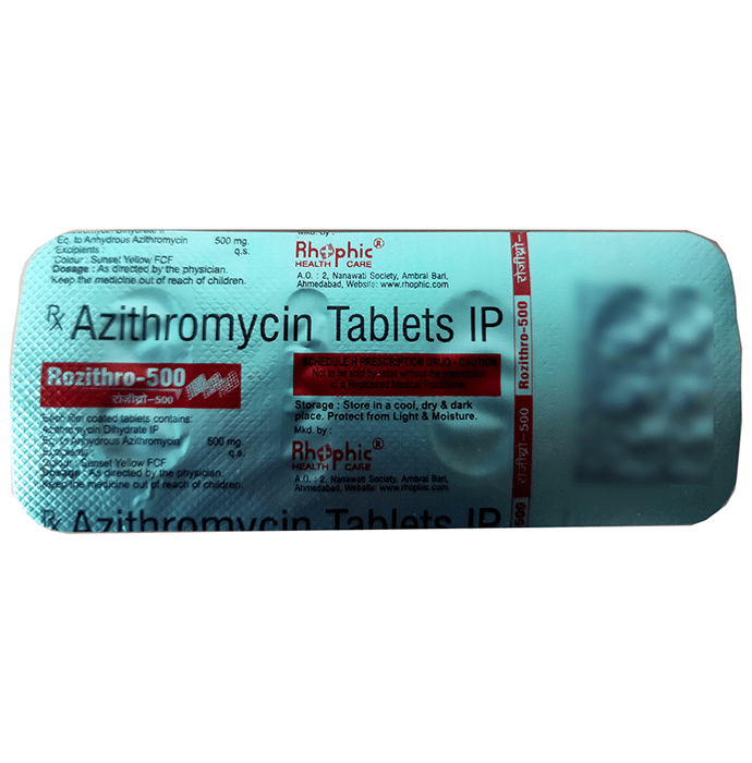 Rozithro 500 Tablet    Azithromycin 500mg