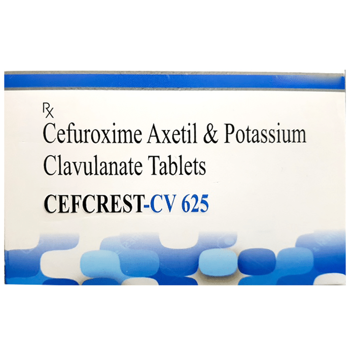 Cefcrest-CV 625 Tablet    Cefuroxime 500mg + Clavulanic Acid 125mg
