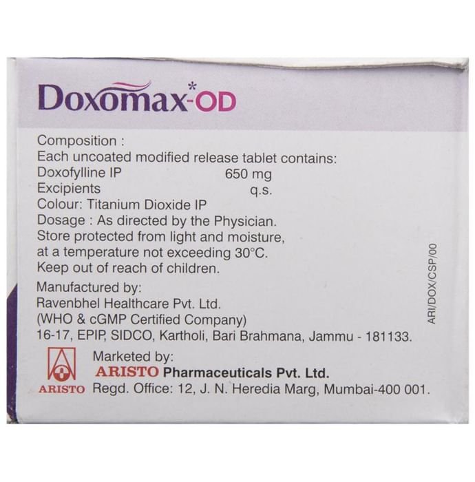 Doxomax OD Tablet    Doxofylline 650mg