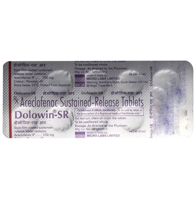 Dolowin-SR Tablet    Aceclofenac 200mg