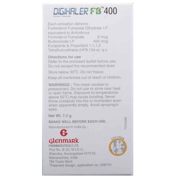 Digihaler FB 400 Inhaler    Formoterol 6mcg + Budesonide 400mcg