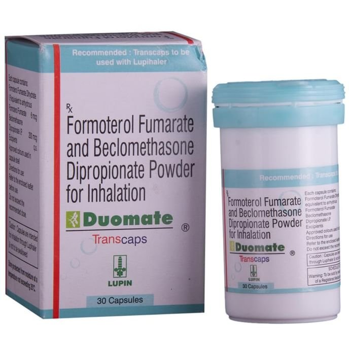 Duomate Transcaps    Beclometasone 200mcg + Formoterol 6mcg