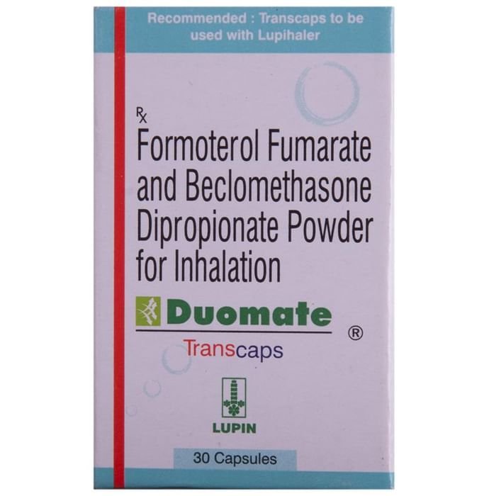 Duomate Transcaps    Beclometasone 200mcg + Formoterol 6mcg