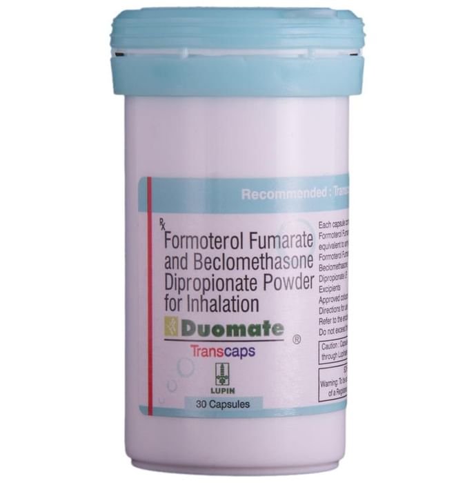 Duomate Transcaps    Beclometasone 200mcg + Formoterol 6mcg