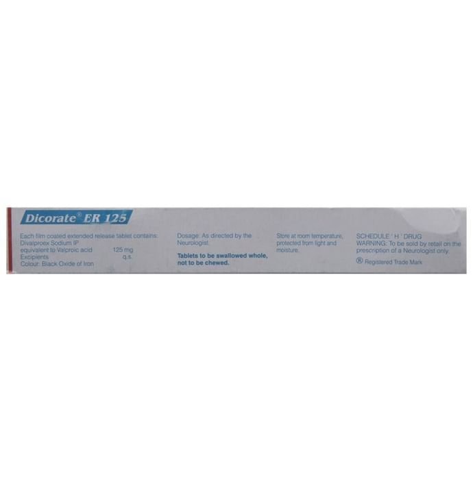 Dicorate ER 125 Tablet    Divalproex 125mg