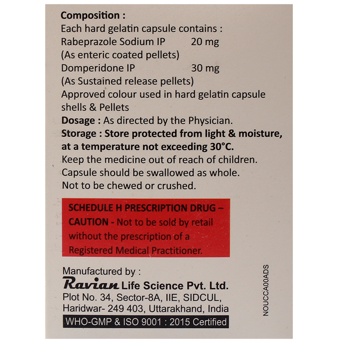 Nourrab-D Capsule SR    Domperidone 30mg + Rabeprazole 20mg
