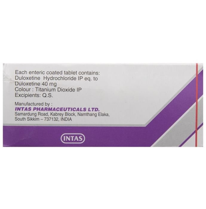 Duvanta 40 Tablet    Duloxetine 40mg