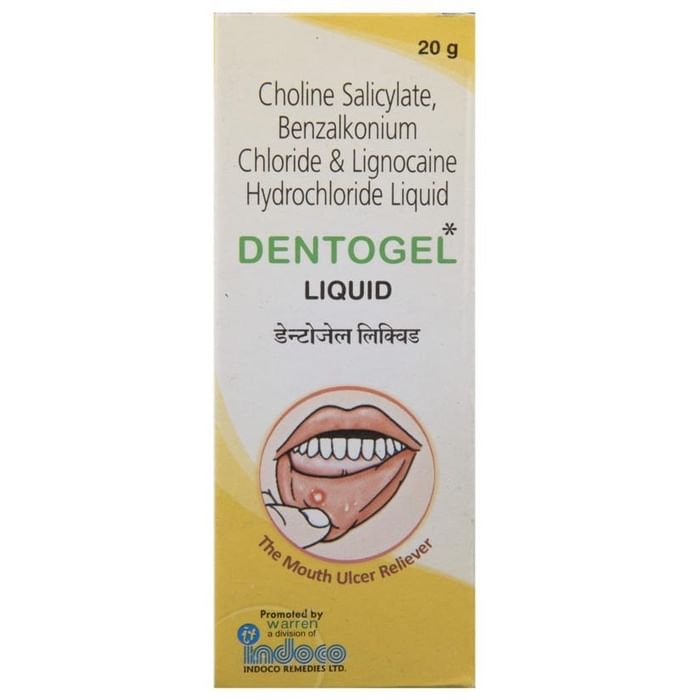 Dentogel Liquid    Choline Salicylate 8.7% w/w + Lidocaine 2% w/w