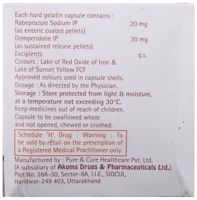 Derek D Capsule SR    Domperidone 30mg + Rabeprazole 20mg
