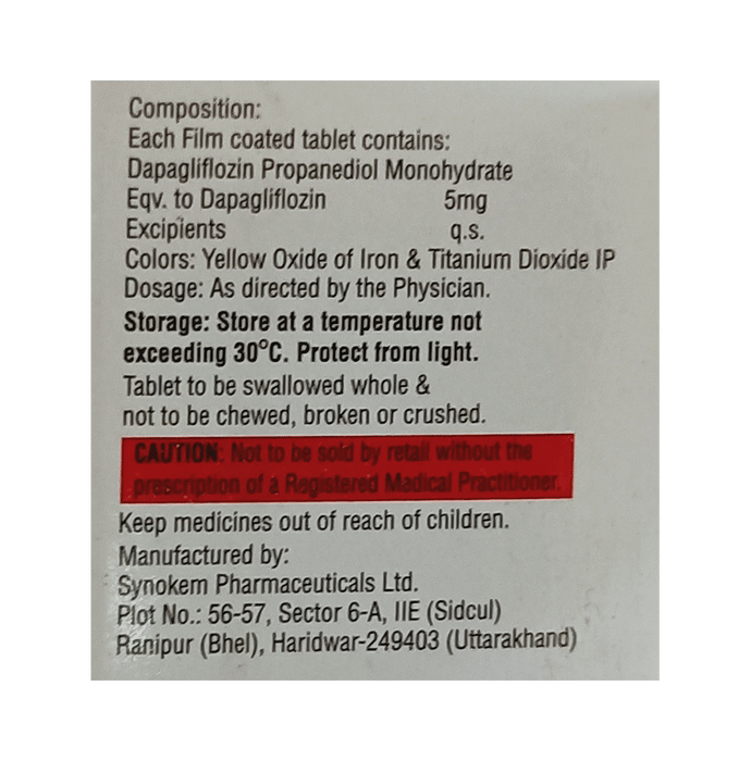 Dapaturn 5 Tablet    Dapagliflozin 5mg