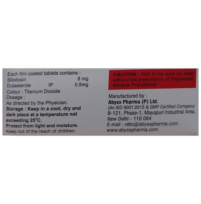 AMPS-SD Tablet    Silodosin 8mg + Dutasteride 0.5mg