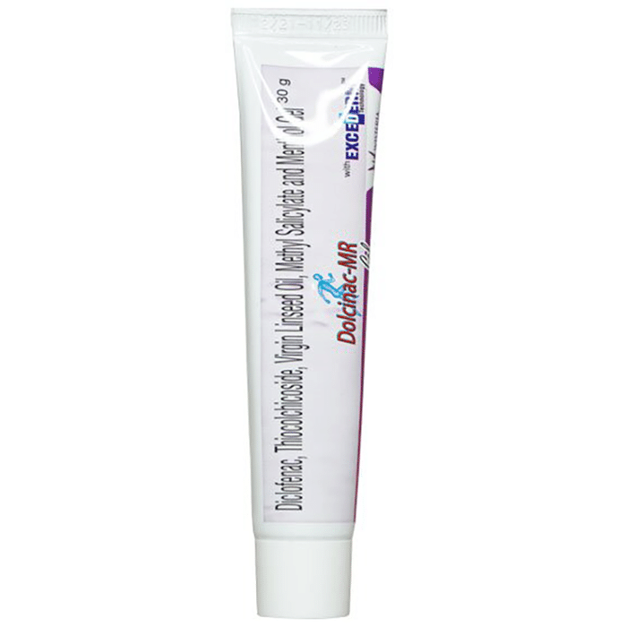 Dolcinac MR Gel    Diclofenac 1% w/w + Linseed Oil 3% w/w + Menthol 5% w/w + Methyl Salicylate 10% w