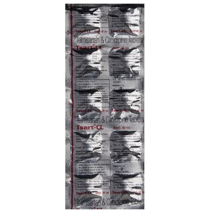 Tsart-CL Tablet    Cilnidipine 10mg + Telmisartan 40mg