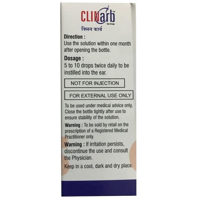 Clincarb Ear Drop    Sodium Bicarbonate 34mg/ml + Glycerin 0.34mg/ml