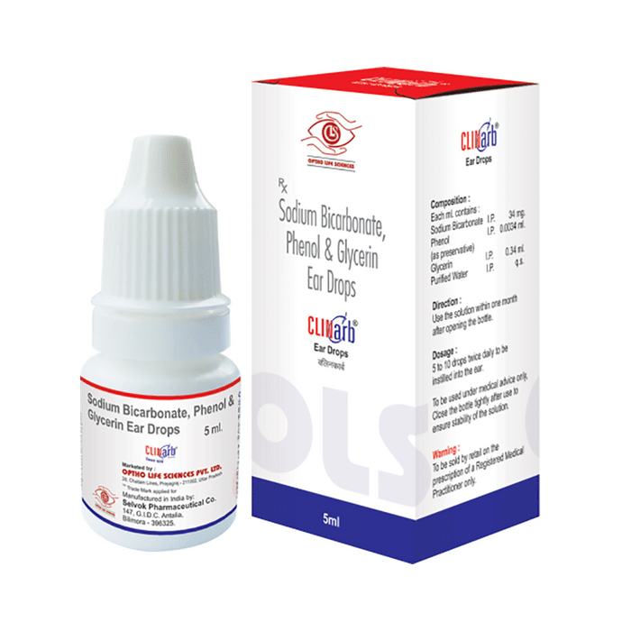Clincarb Ear Drop    Sodium Bicarbonate 34mg/ml + Glycerin 0.34mg/ml