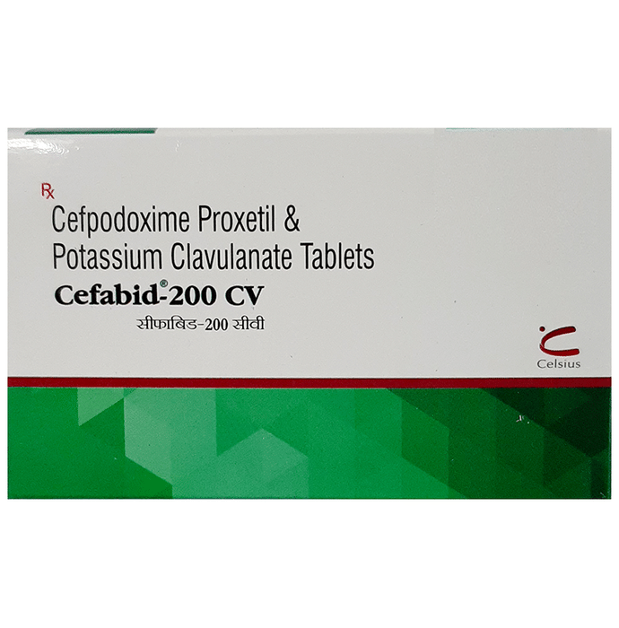Cefabid 200 CV Tablet    Cefpodoxime Proxetil 200mg + Clavulanic Acid 125mg