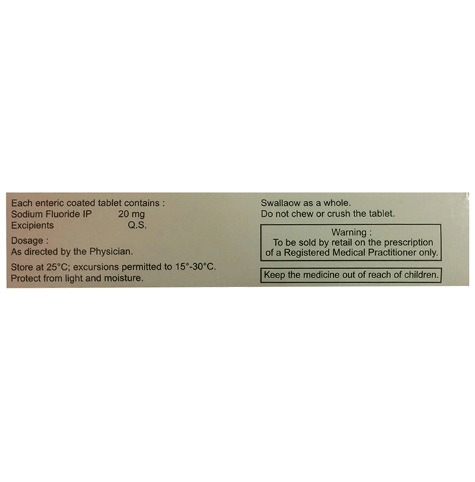D Flour Tablet    Sodium Fluoride 20mg